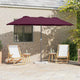VidaXL parasol de jardin rouge bordeaux 370 x 197 x 239 cm