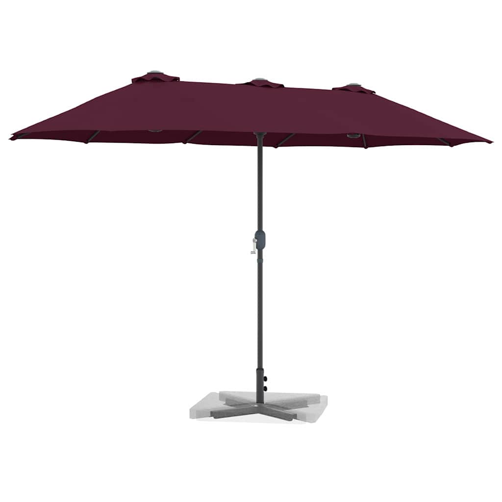 VidaXL parasol de jardin rouge bordeaux 370 x 197 x 239 cm