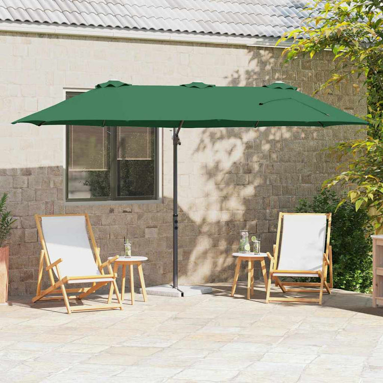 Vidaxx parasol vert 372 x 198 x 243 cm polyester et aluminium