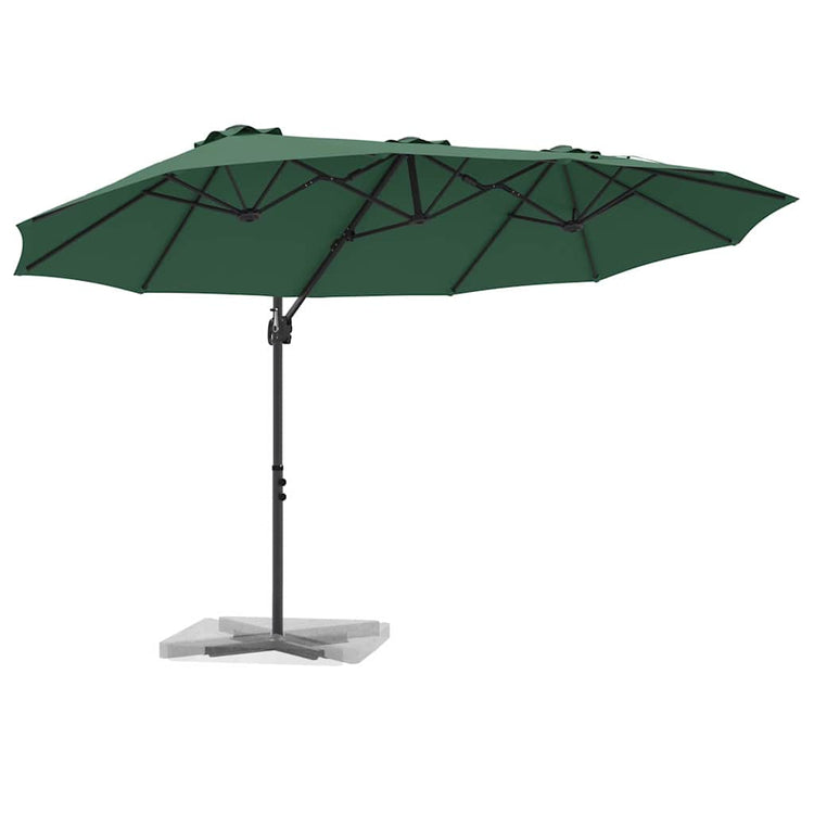 Vidaxx parasol vert 372 x 198 x 243 cm polyester et aluminium
