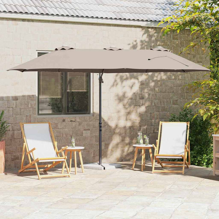 Parasol Vidaxx taupe 372 x 198 x 243 cm polyester et aluminium