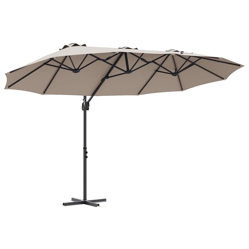 Parasol Vidaxx taupe 372 x 198 x 243 cm polyester et aluminium