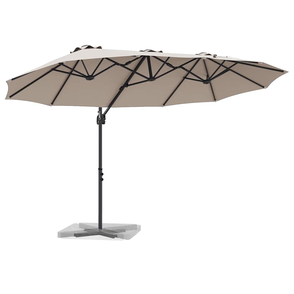 Parasol Vidaxx taupe 372 x 198 x 243 cm polyester et aluminium