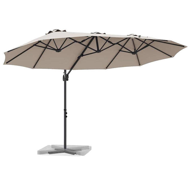Parasol Vidaxx taupe 372 x 198 x 243 cm polyester et aluminium