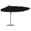 Parasol Vidaxx noir 372 x 198 x 243 cm polyester et aluminium