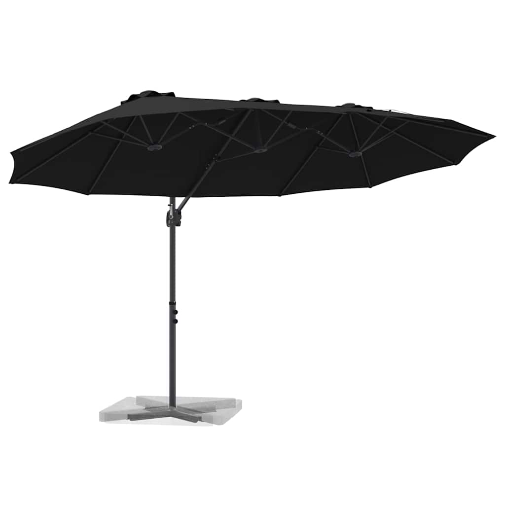 Parasol Vidaxx noir 372 x 198 x 243 cm polyester et aluminium