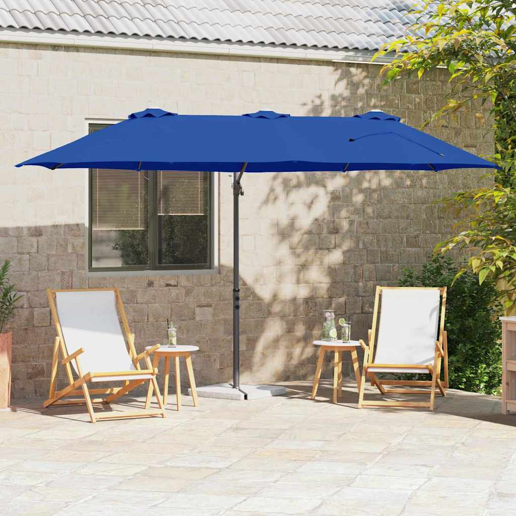 Vidaxx parasol bleu azur 372 x 198 x 243 cm polyester et aluminium