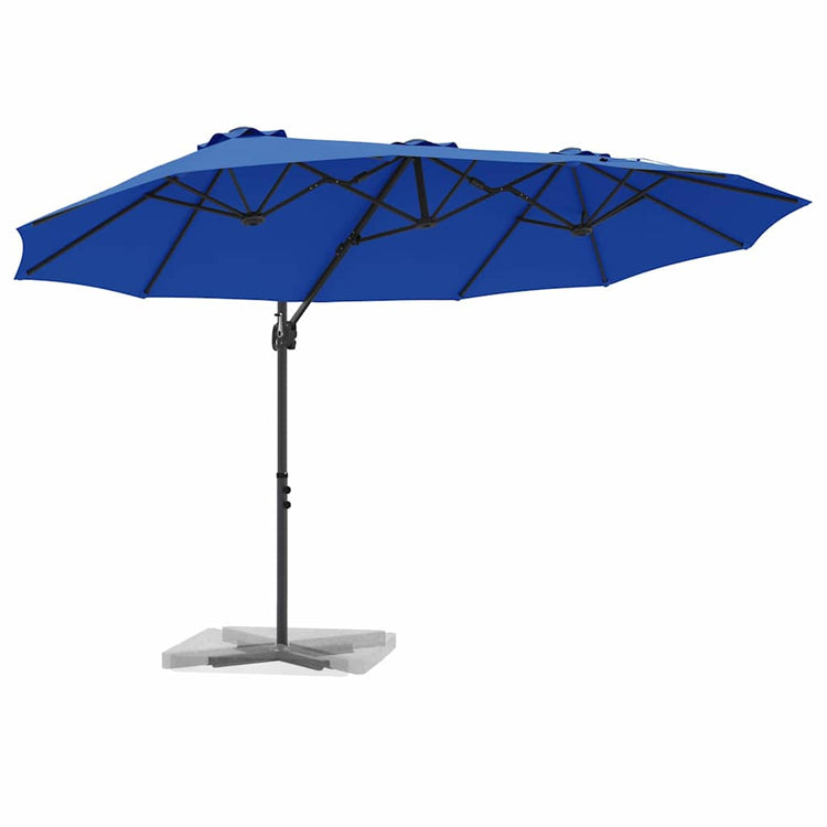 Vidaxx parasol bleu azur 372 x 198 x 243 cm polyester et aluminium