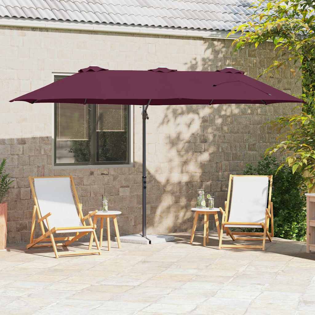 Vidaxx parasol rouge bordeaux 372 x 198 x 243 cm polyester et aluminium