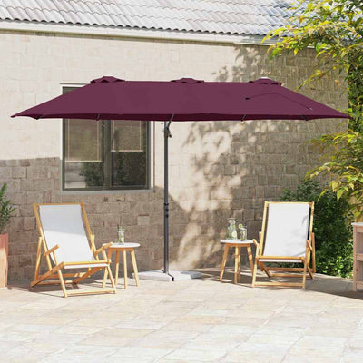 Vidaxx parasol rouge bordeaux 372 x 198 x 243 cm polyester et aluminium
