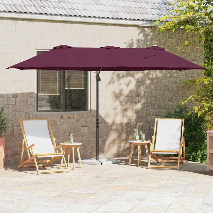 Vidaxx parasol rouge bordeaux 372 x 198 x 243 cm polyester et aluminium