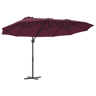 Vidaxx parasol rouge bordeaux 372 x 198 x 243 cm polyester et aluminium