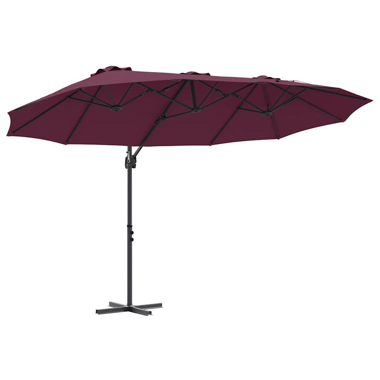 Vidaxx parasol rouge bordeaux 372 x 198 x 243 cm polyester et aluminium