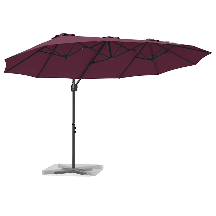 Vidaxx parasol rouge bordeaux 372 x 198 x 243 cm polyester et aluminium