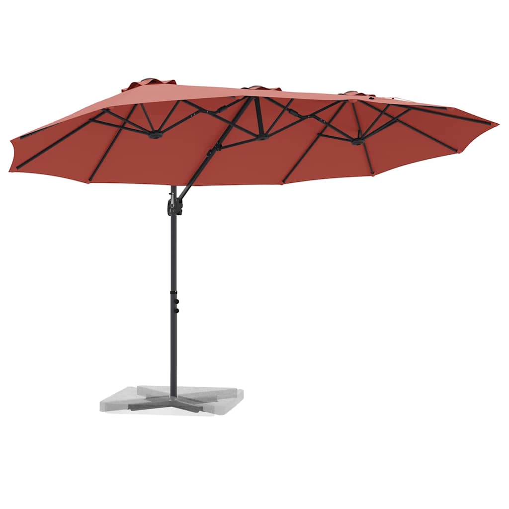 Parasol Vidaxx terre cuite 372 x 198 x 243 cm polyester et aluminium