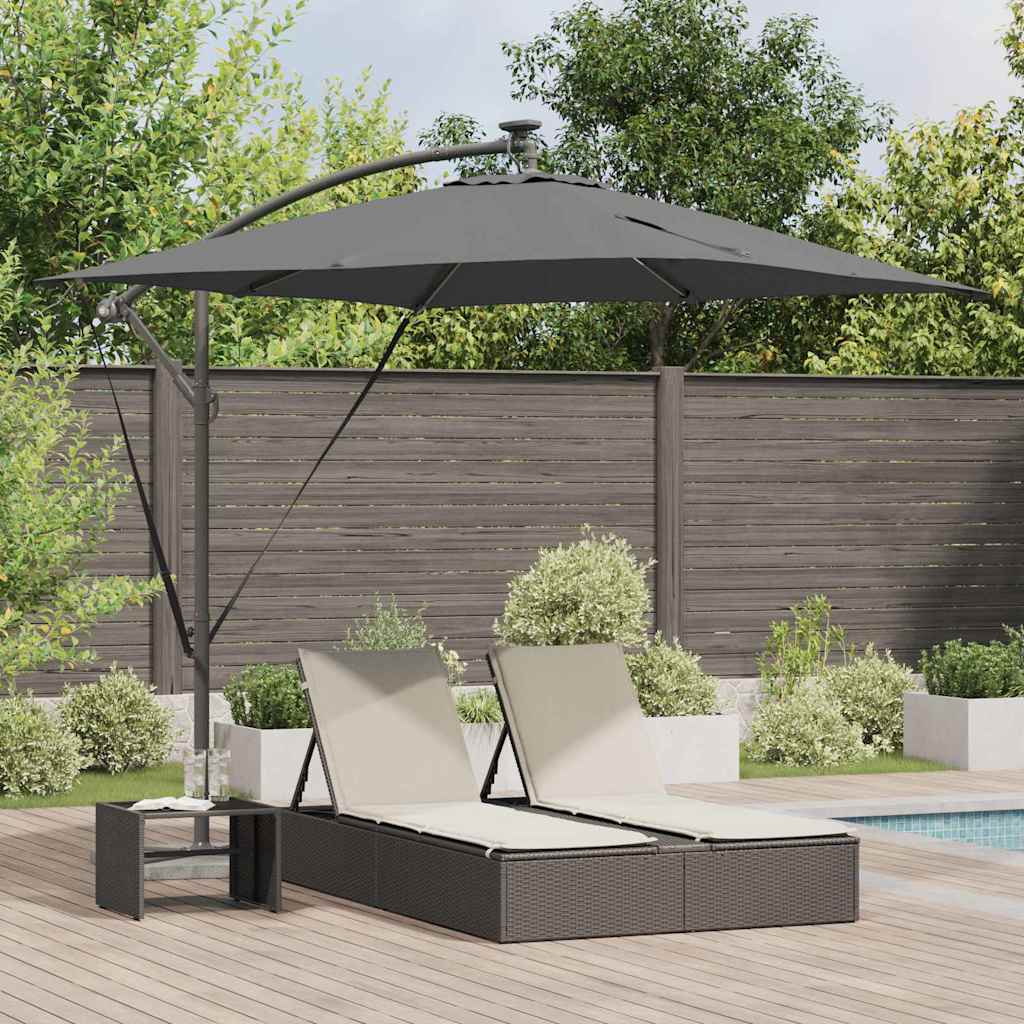 Parasol banane déporté VidaXL anthracite 249 x 249 x 250 cm