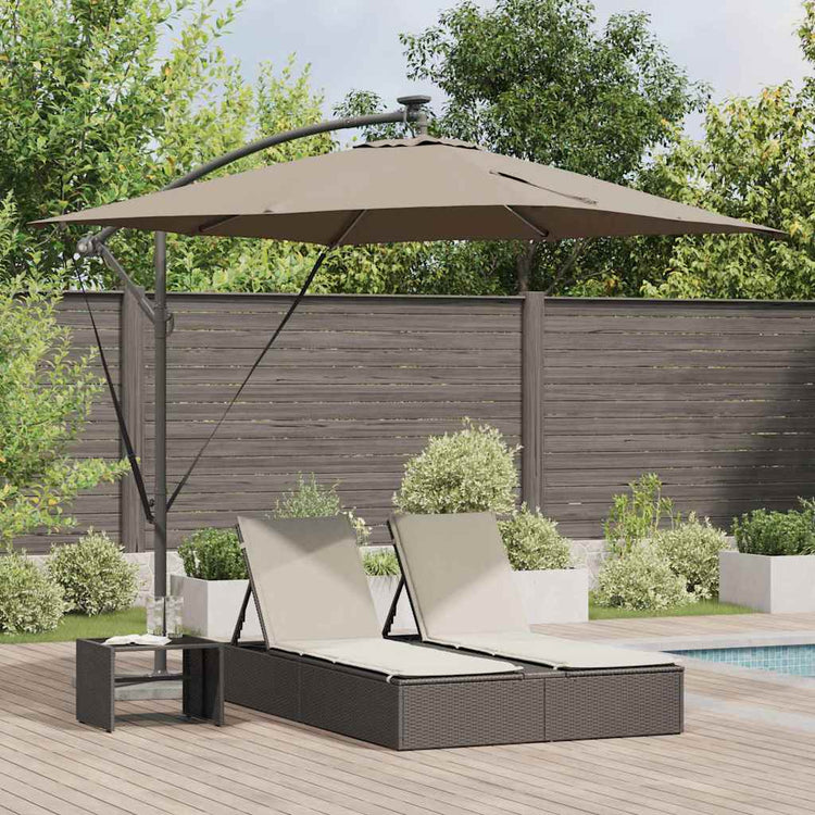 VidaXL parasol déporté banane taupe 249 x 249 x 250 cm