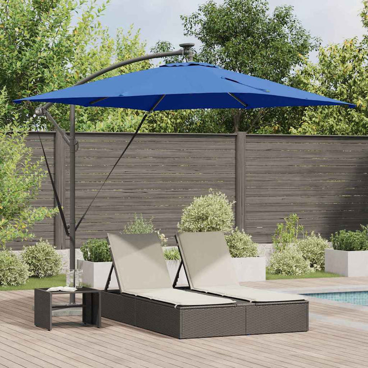 VidaXL parasol déporté banane bleu 249 x 249 x 250 cm