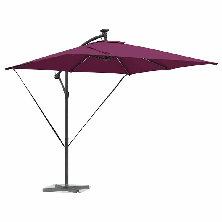 VidaXL parasol déporté banane rouge bordeaux 249 x 249 x 250 cm