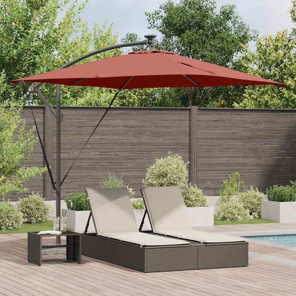 VidaXL parasol banane déporté terre cuite 249 x 249 x 250 cm