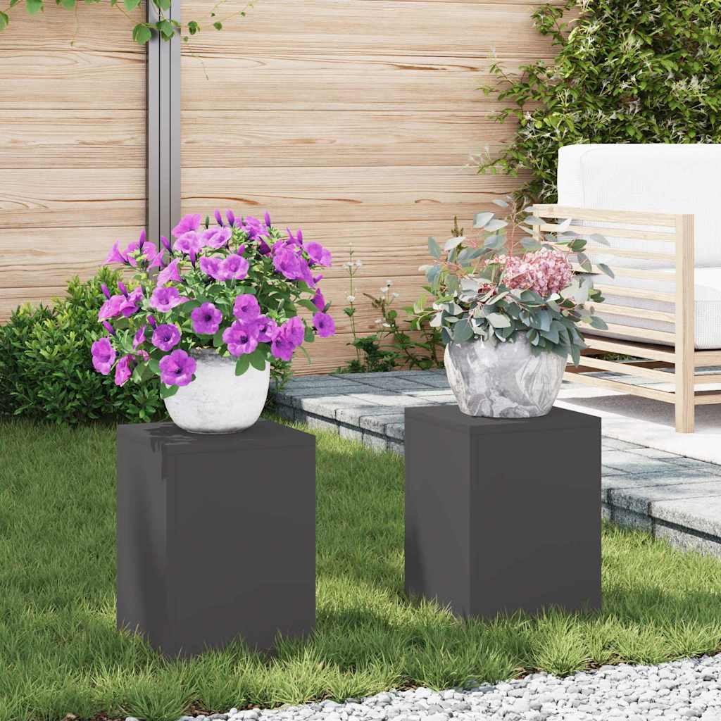 Vidaxx support pour plantes 2 pcs noir 24 x 24 x 35 cm acier