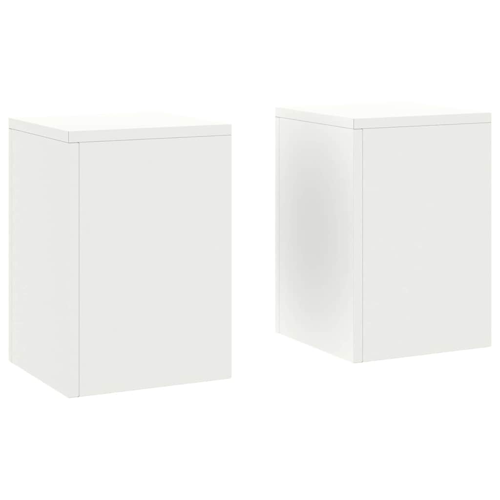 VidaXL support pour plantes 2 pcs blanc 24 x 24 x 35 cm acier