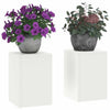 VidaXL support pour plantes 2 pcs blanc 24 x 24 x 35 cm acier