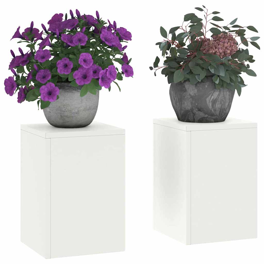 VidaXL support pour plantes 2 pcs blanc 24 x 24 x 35 cm acier