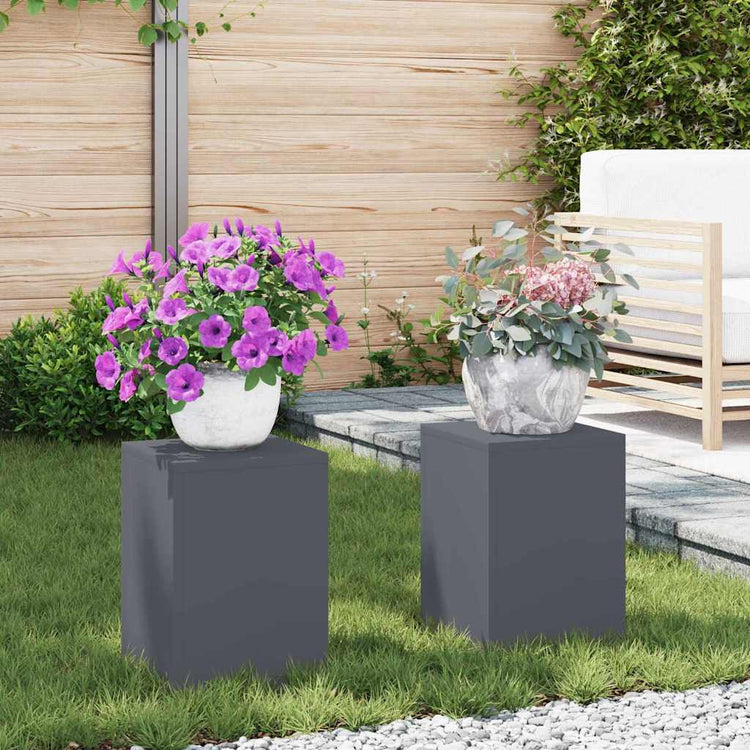 Vidaxl support pour plantes 2 pcs anthracite 24 x 24 x 35 cm acier