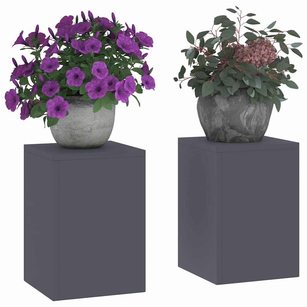 Vidaxl support pour plantes 2 pcs anthracite 24 x 24 x 35 cm acier