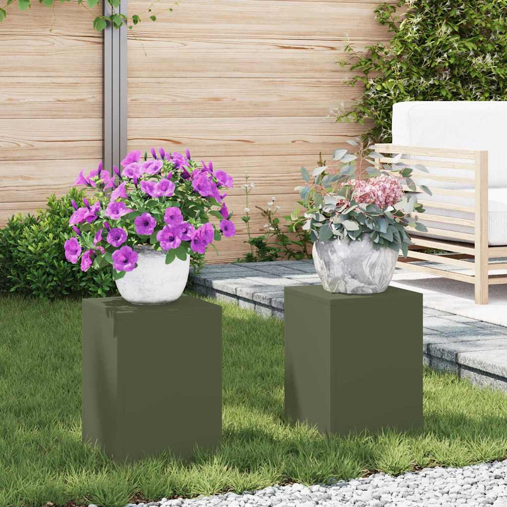 Vidaxx support pour plantes 2 pcs vert olive 24 x 24 x 35 cm acier