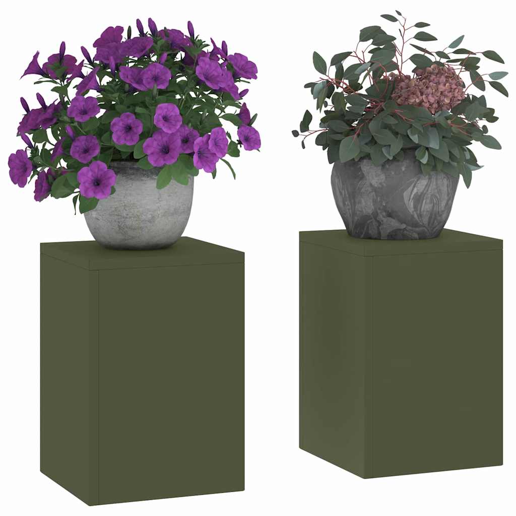 Vidaxx support pour plantes 2 pcs vert olive 24 x 24 x 35 cm acier