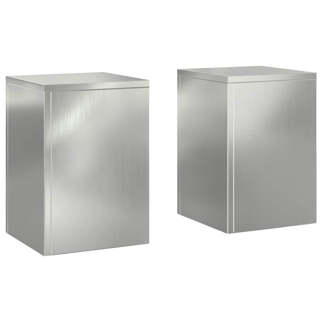 Vidaxxl support pour plantes 2 pcs argent 24 x 24 x 35 cm
