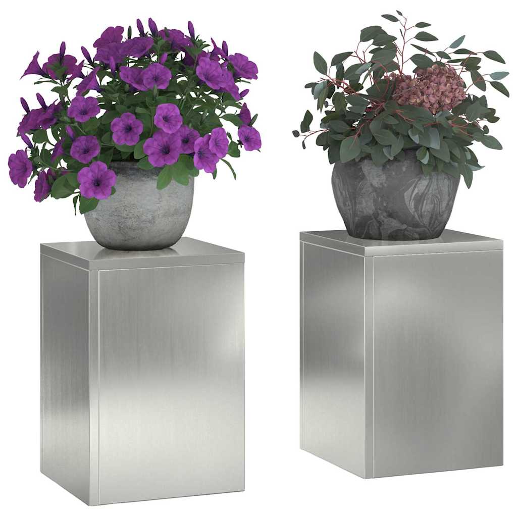 Vidaxxl support pour plantes 2 pcs argent 24 x 24 x 35 cm
