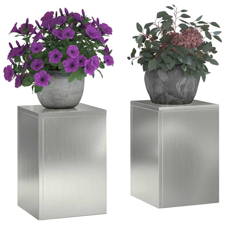 Vidaxxl support pour plantes 2 pcs argent 24 x 24 x 35 cm