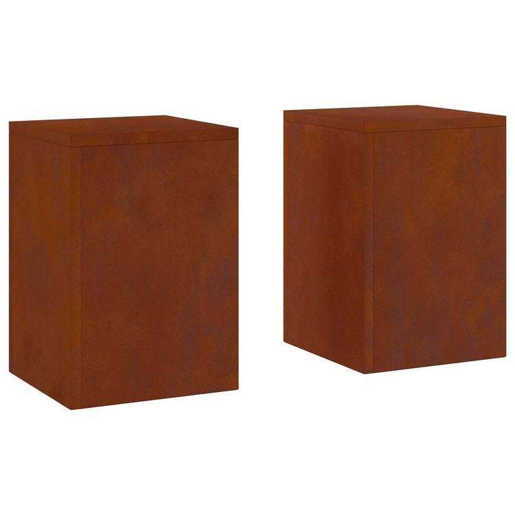 VidaXL support pour plantes 2 pcs rouillé 24 x 24 x 35 cm acier corten