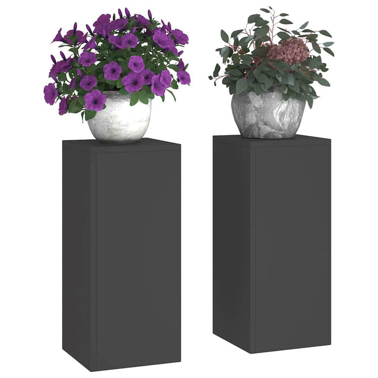 VidaXL support pour plantes 2 pcs noir 24 x 24 x 55 cm acier
