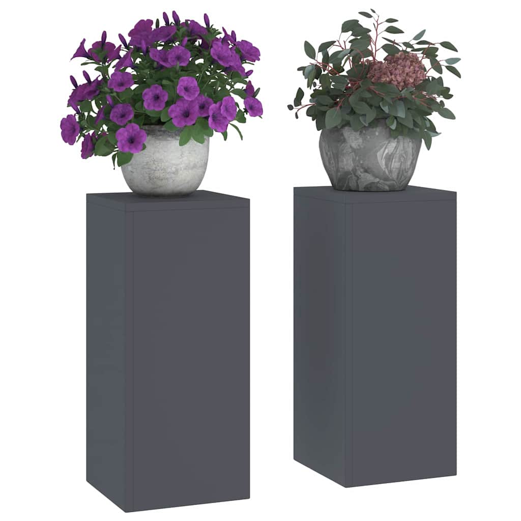 Vidaxl support pour plantes 2 pcs anthracite 24 x 24 x 55 cm acier