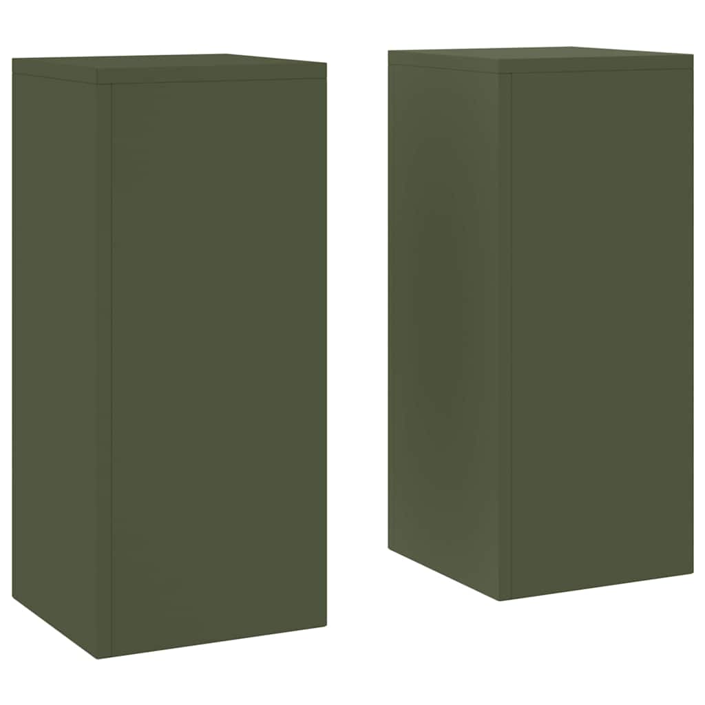 Vidaxx support pour plantes 2 pcs vert olive 24 x 24 x 55 cm acier