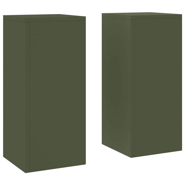 Vidaxx support pour plantes 2 pcs vert olive 24 x 24 x 55 cm acier