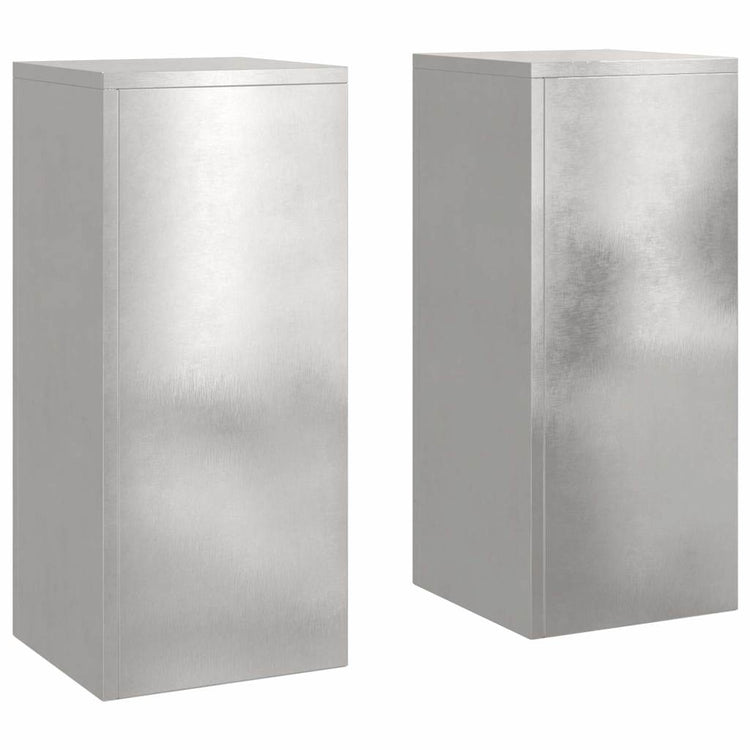 VidaXL support pour plantes 2 pcs argent 24 x 24 x 55 cm acier inoxydable