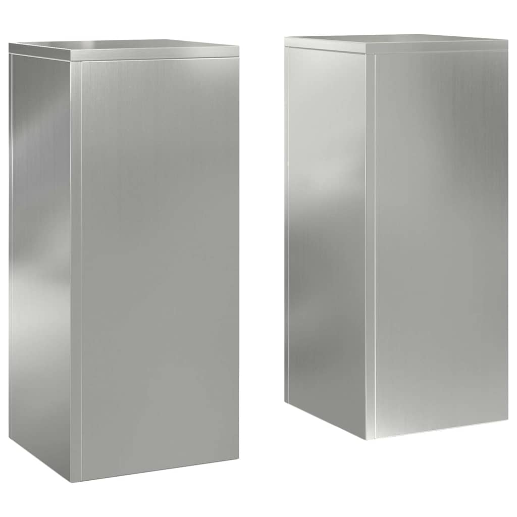 VidaXL support pour plantes 2 pcs argent 24 x 24 x 55 cm