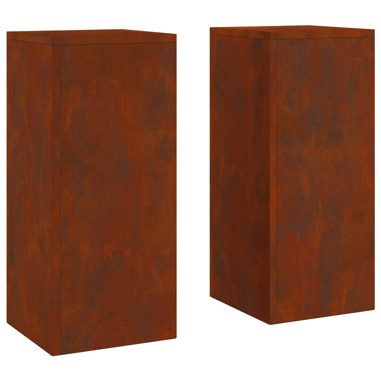 Vidaxxl support pour plantes 2 pcs rouillé 24 x 24 x 55 cm acier corten