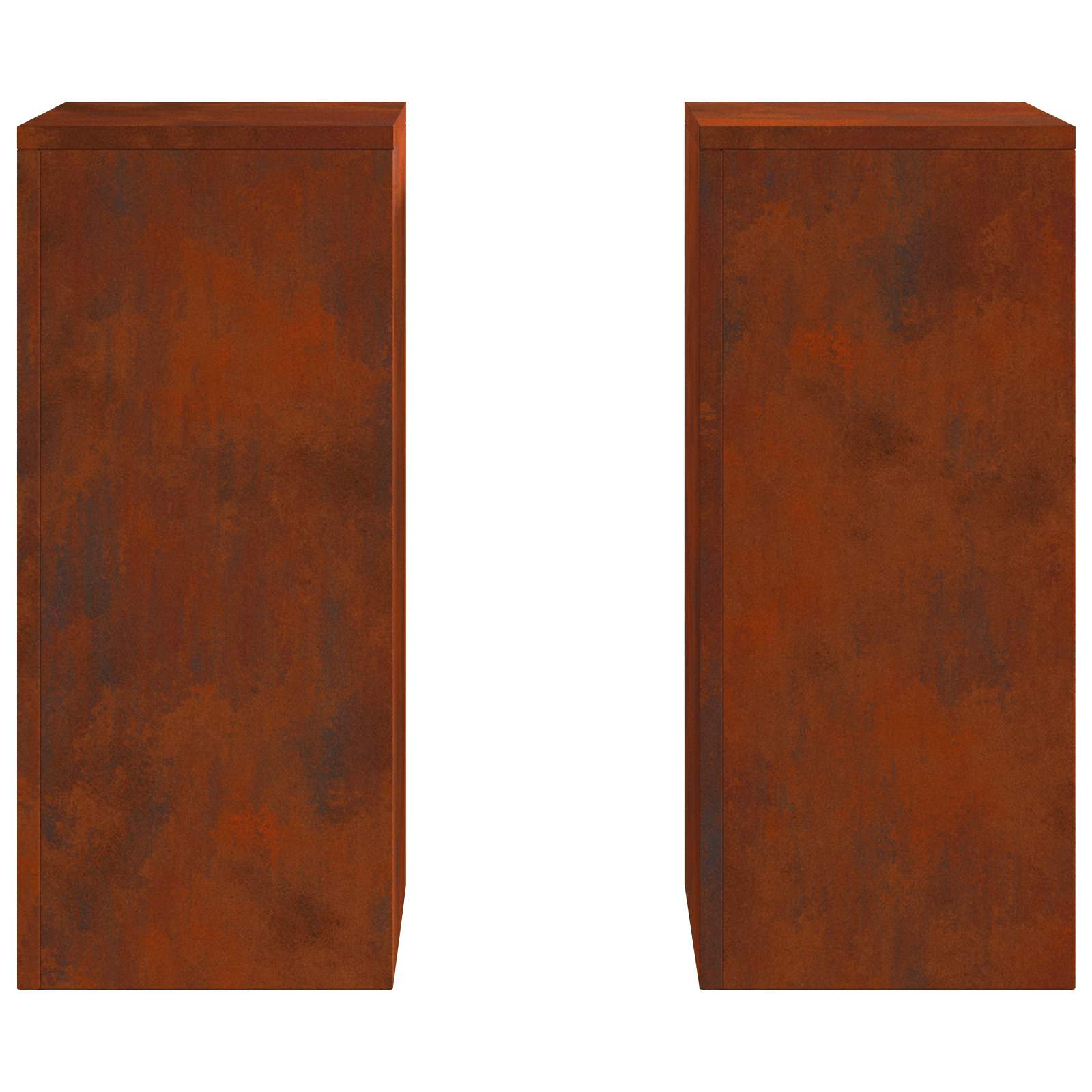 Vidaxxl support pour plantes 2 pcs rouillé 24 x 24 x 55 cm acier corten