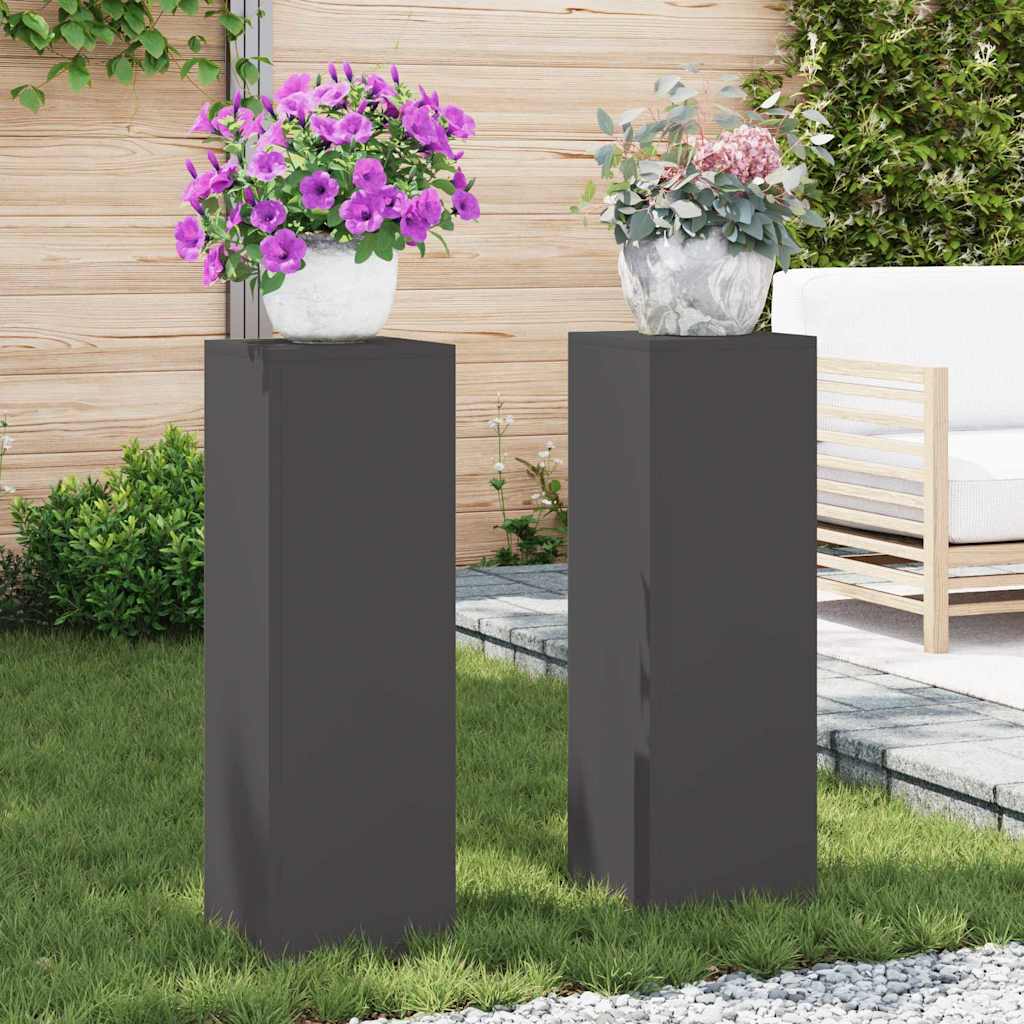 VidaXL support pour plantes 2 pcs noir 24 x 24 x 75 cm acier