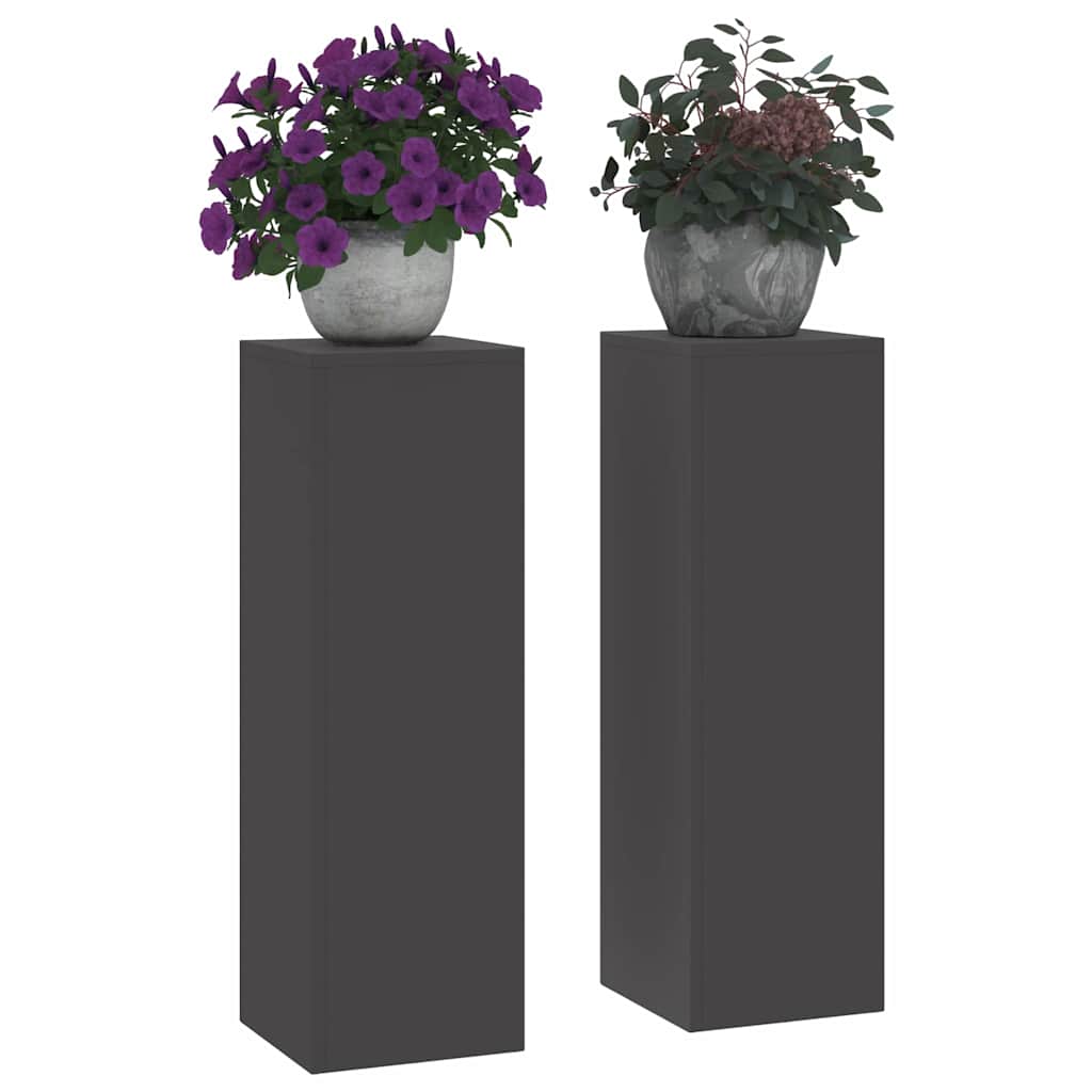 VidaXL support pour plantes 2 pcs noir 24 x 24 x 75 cm acier