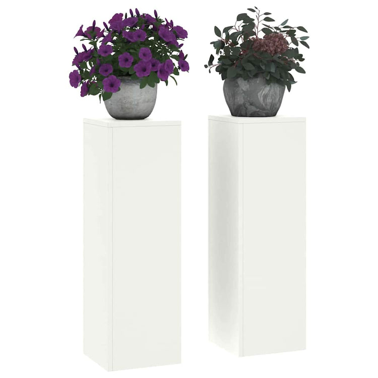 VidaXL support pour plantes 2 pcs blanc 24 x 24 x 75 cm acier