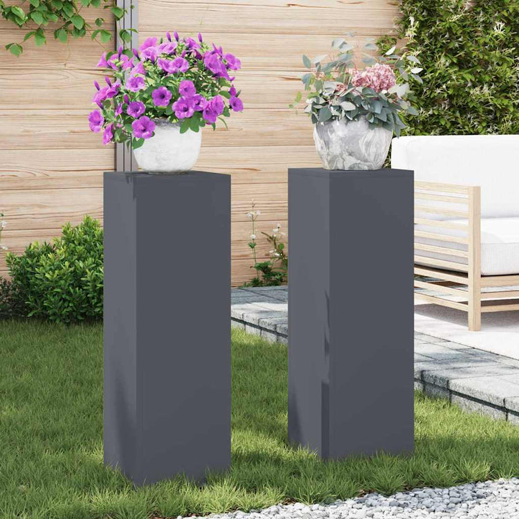 Vidaxl support pour plantes 2 pcs anthracite 24 x 24 x 75 cm acier