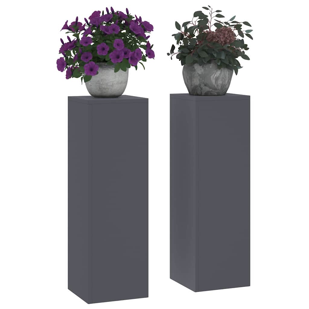 Vidaxl support pour plantes 2 pcs anthracite 24 x 24 x 75 cm acier