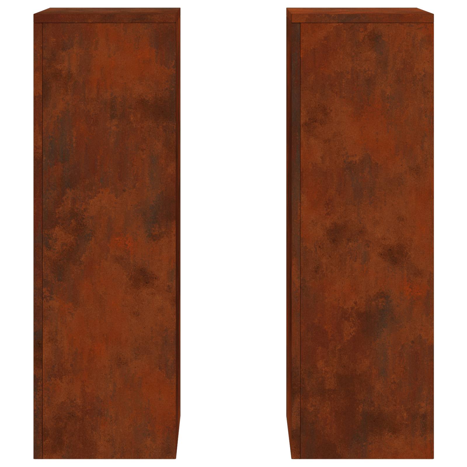 Vidaxxl support pour plantes 2 pcs rouillé 24 x 24 x 75 cm acier corten